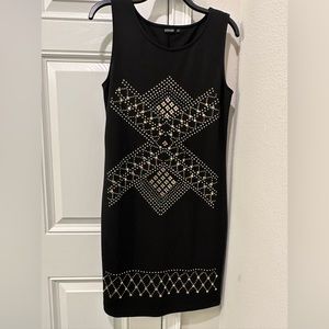 BODY Flirt Black & Gold Embellished Dress NWOT Size: 40 EU